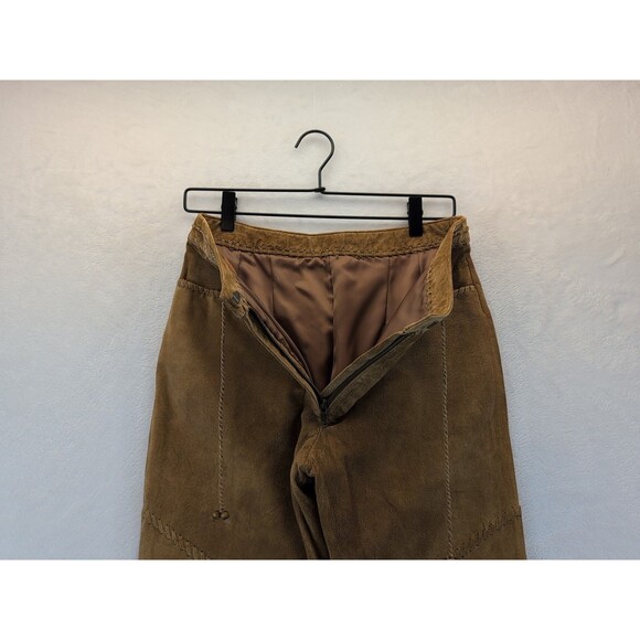 Wilsons Leather Pelle Studio Tan Leather Pants Women's 6 Native American look - Picture 7 of 13
